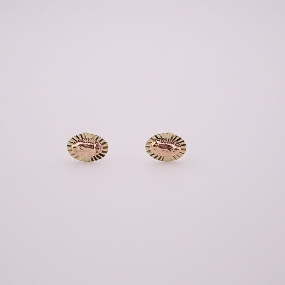 Women's 14K Two-Tone Gold Our Lady of Guadalupe Stud Earrings Religious Design** - Picture 10 of 10